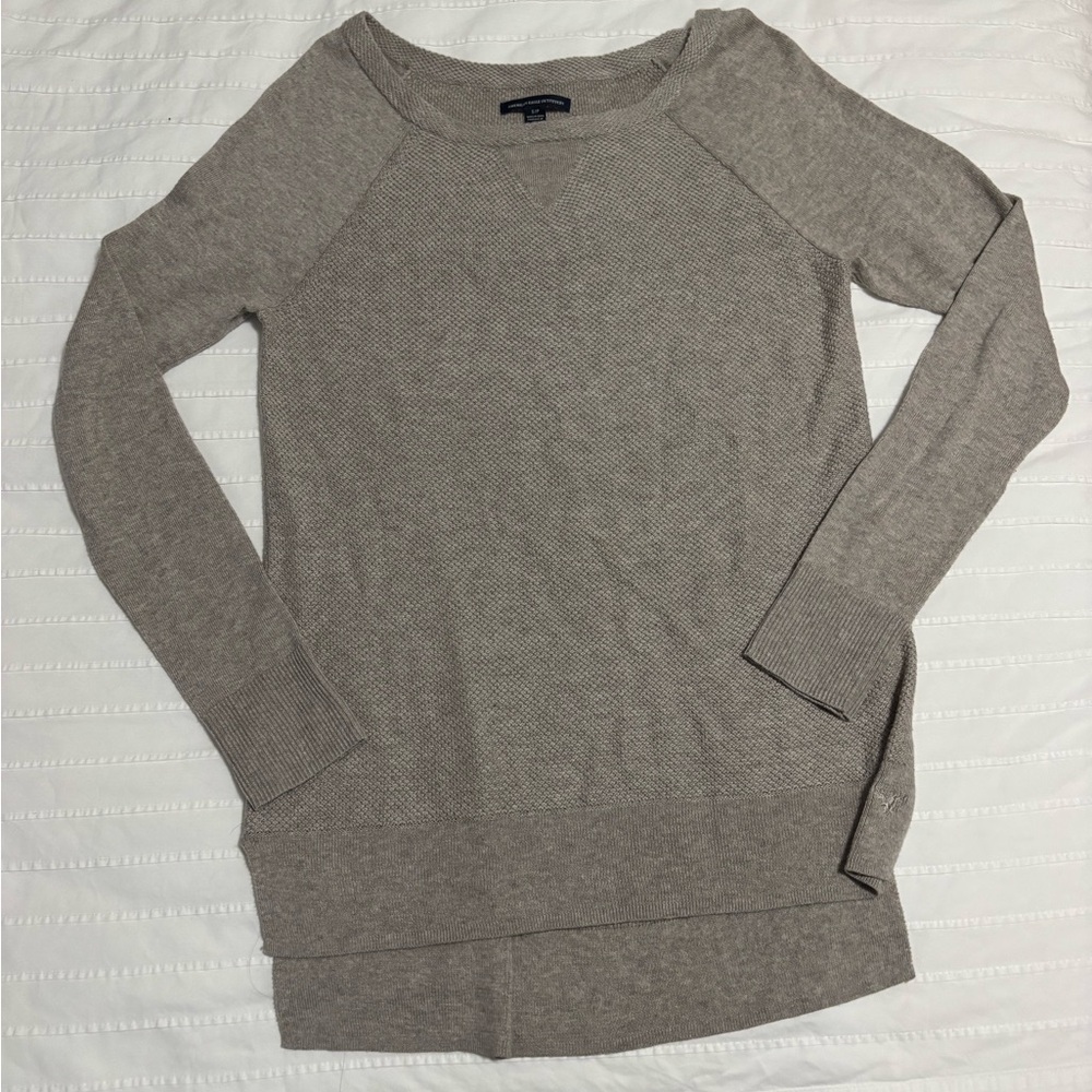 American Eagle Outfitters Textured Gray Longsleeve